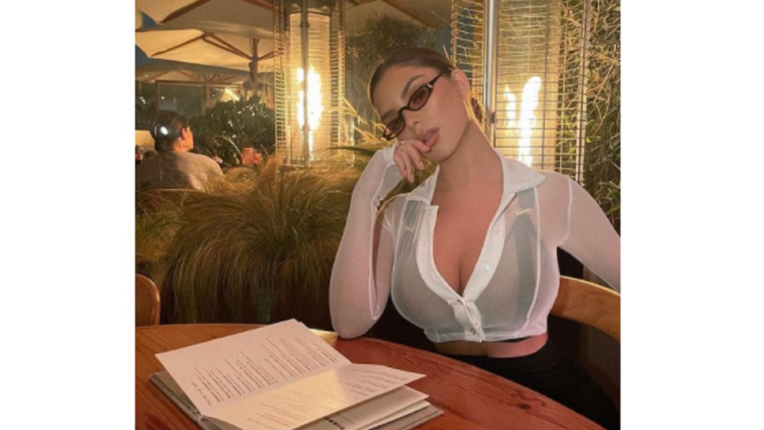 Demi Rose y una sensual foto en vestido corto que dejó ver su ropa interior
