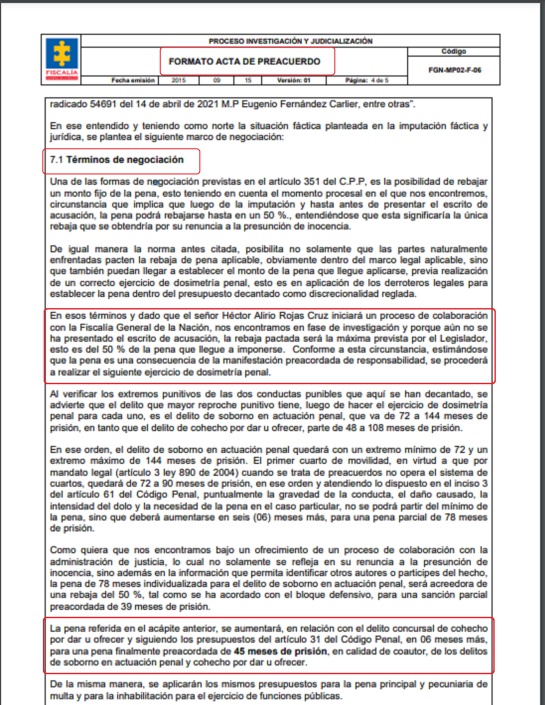 El preacuerdo del abogado Héctor Alirio Rojas El preacuerdo del abogado Héctor Alirio Rojas