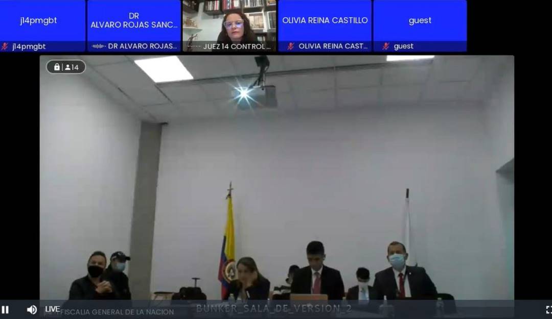 Foto tomada de la audiencia de imputación de cargos Foto tomada de la audiencia de imputación de cargos