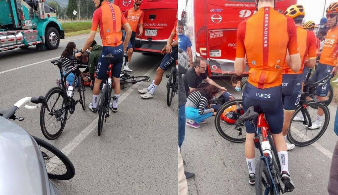 Accidente de Egan Bernal - vía Twitter Accidente de Egan Bernal - vía Twitter