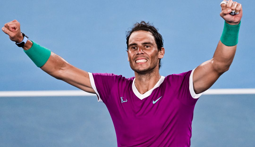 Rafael Nadal festeja su clasificación a la final del Abierto de Australia. Rafael Nadal festeja su clasificación a la final del Abierto de Australia.