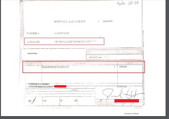 Uno de los comprobantes que Carlos Matos, confeso empresario corrupto entregó a la Fiscalía Uno de los comprobantes que Carlos Matos, confeso empresario corrupto entregó a la Fiscalía