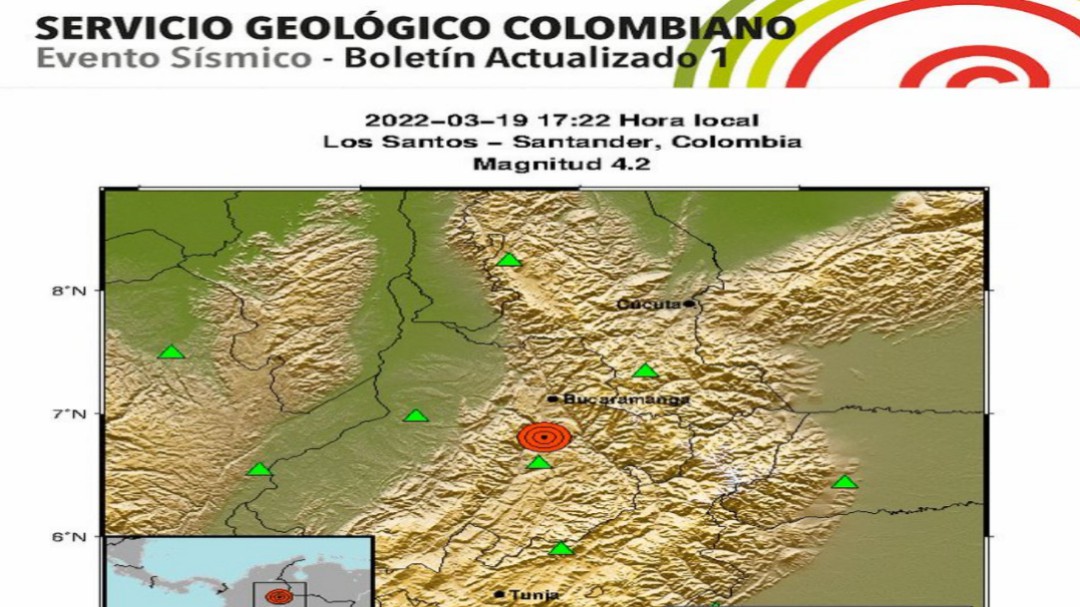 Fuerte temblor sacudió a Santander