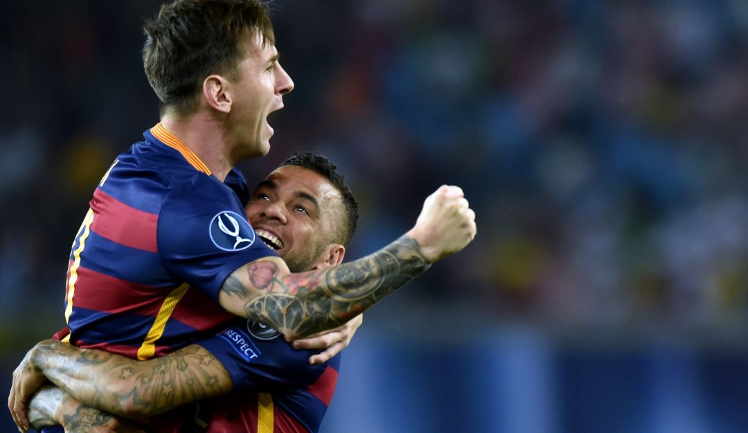 Messi y Dani Alves Messi y Dani Alves