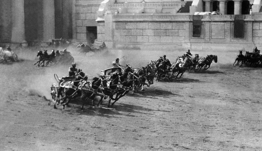 En el set de Ben-Hur En el set de Ben-Hur