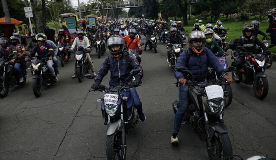 Bloqueo de motos en Bogotá Bloqueo de motos en Bogotá