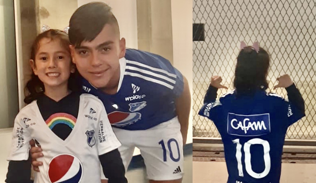 Daniel Ruíz posa junto a la pequeña Luciana, quien recibió la camiseta del volante de Millonarios. Daniel Ruíz posa junto a la pequeña Luciana, quien recibió la camiseta del volante de Millonarios.