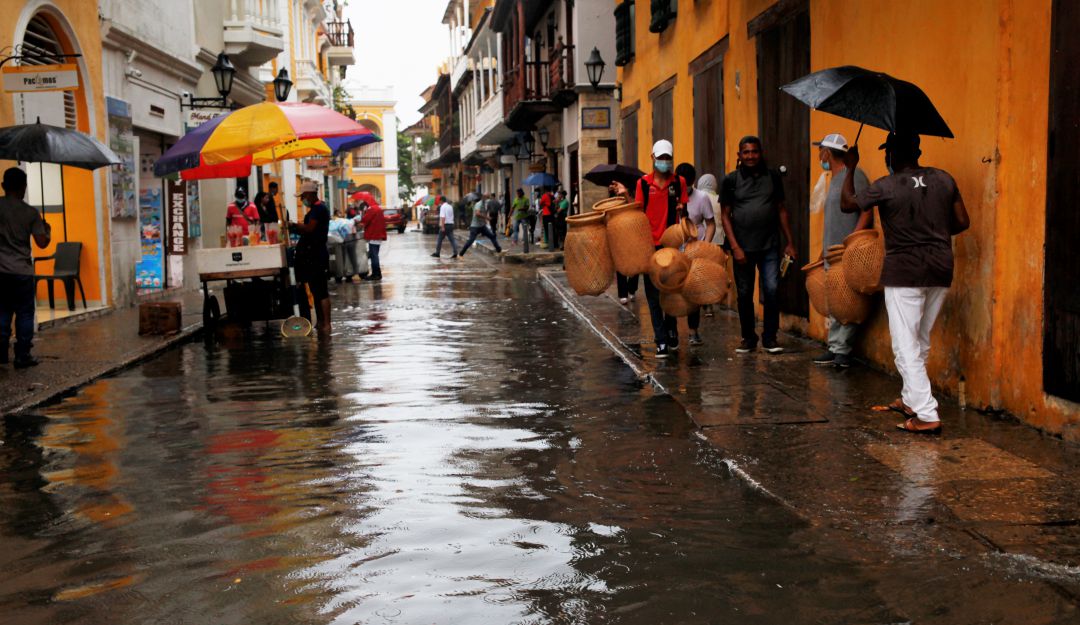 Calles de Cartagena inundadas. Calles de Cartagena inundadas.