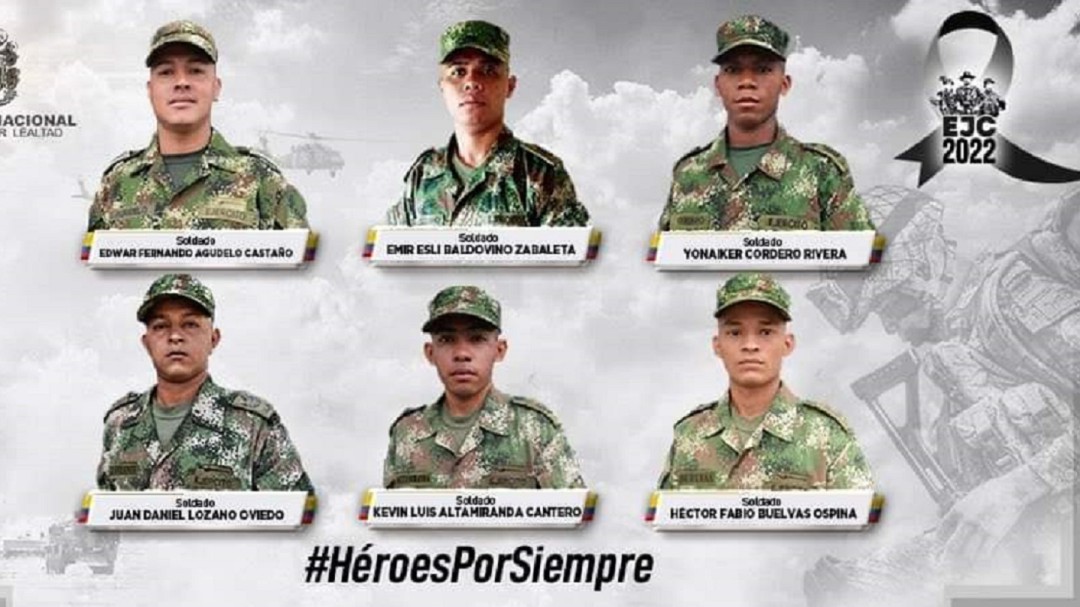 Trasladan a Medellín los cuerpos de los 7 militares fallecidos en Frontino