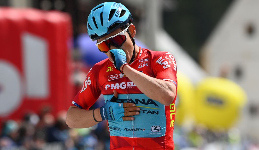 Miguel Ángel López festeja su primera victoria desde que regresó al Astana. Miguel Ángel López festeja su primera victoria desde que regresó al Astana.