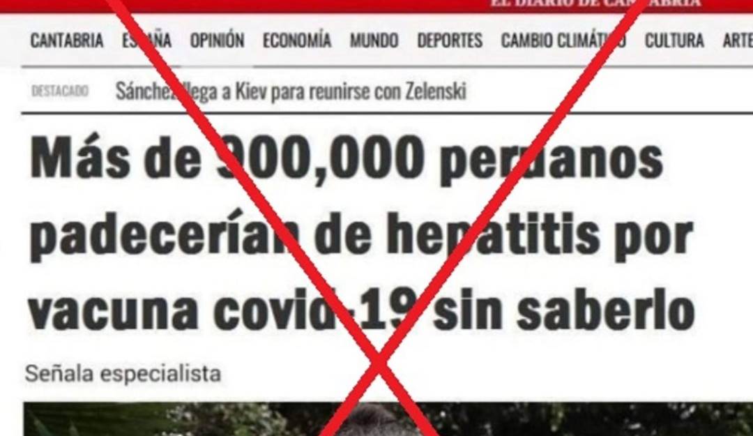 Portada manipulada con información falsa sobre vacunas COVID-19. Foto: Agencia EFE @EFE_Verifica Portada manipulada con información falsa sobre vacunas COVID-19. Foto: Agencia EFE @EFE_Verifica