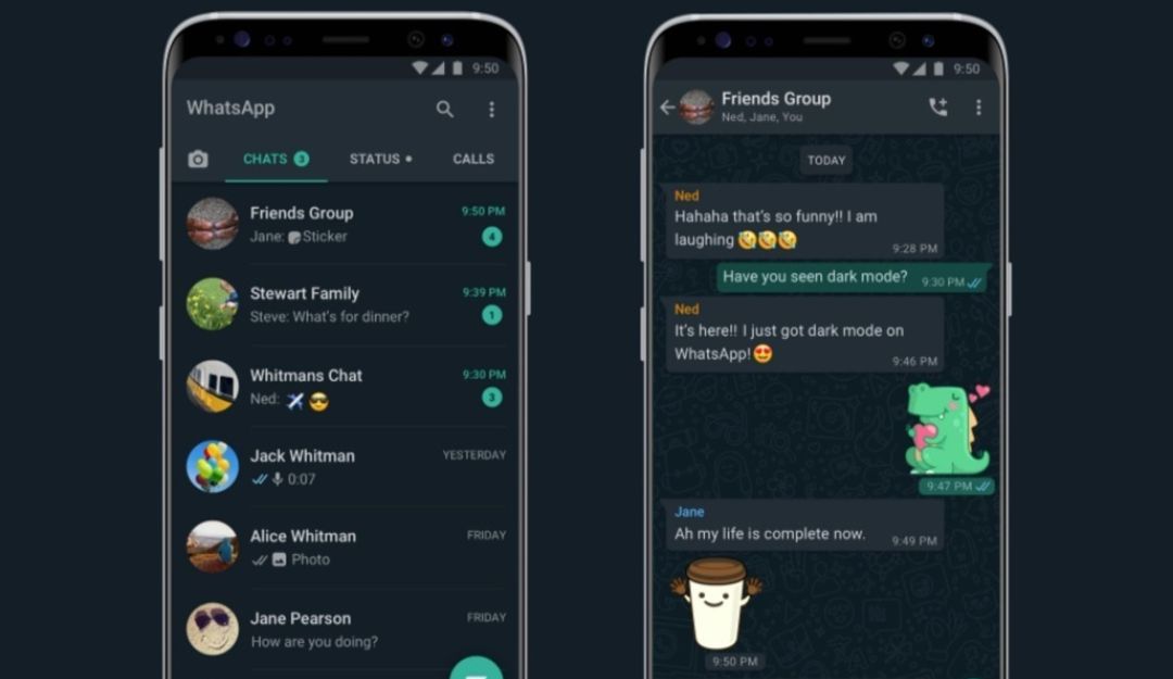 Chats en modo oscuro en WhatsApp Chats en modo oscuro en WhatsApp