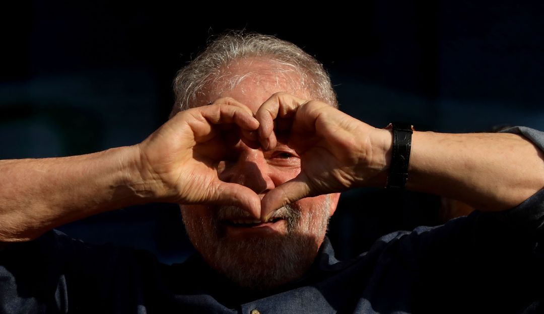 El expresidente Lula da Silva en su lanzamiento de campaña El expresidente Lula da Silva en su lanzamiento de campaña