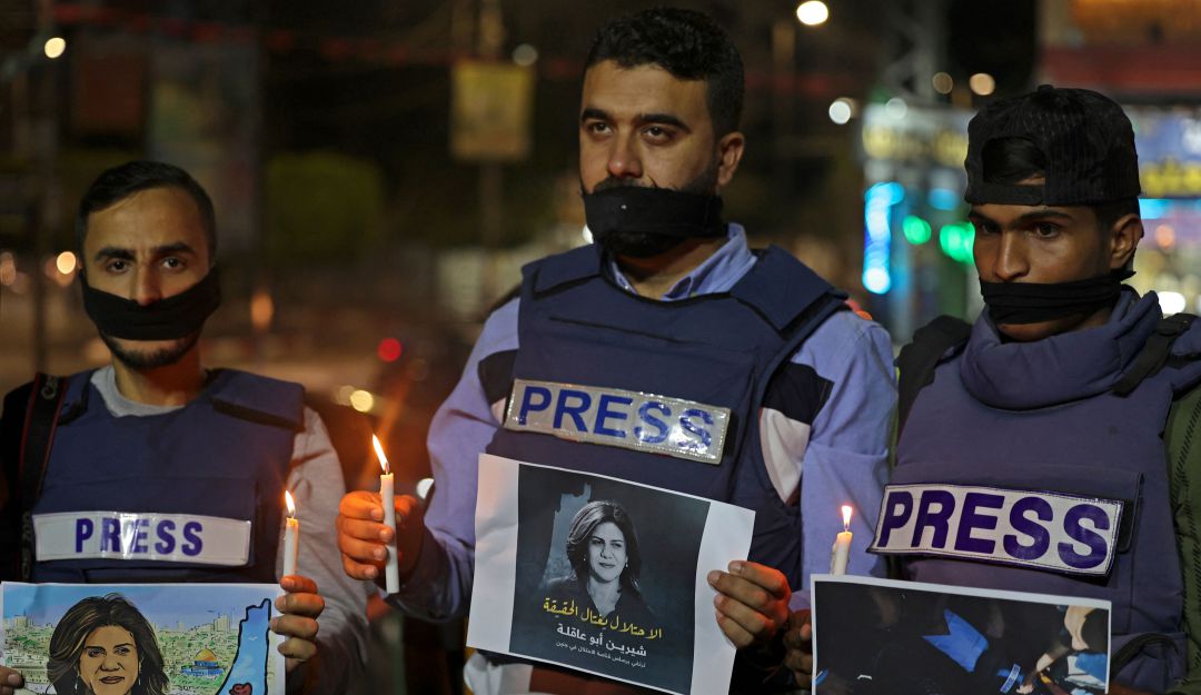 Protestas por la muerte de la periodista palestina Protestas por la muerte de la periodista palestina