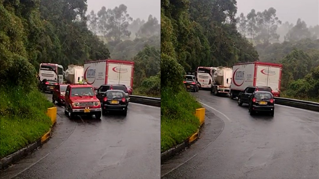 Imprudencia en la vía hacia el Alto de Letras aumenta el caos vehicular