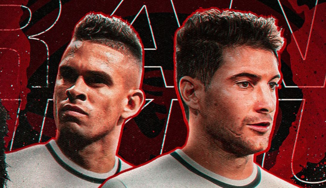 Póster del Eintracht Frankfurt con Santos Borré y Lucas Alario Póster del Eintracht Frankfurt con Santos Borré y Lucas Alario
