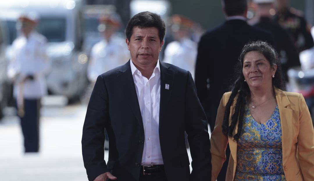 Pedro Castillo y su esposa Lilia Paredes. Pedro Castillo y su esposa Lilia Paredes.