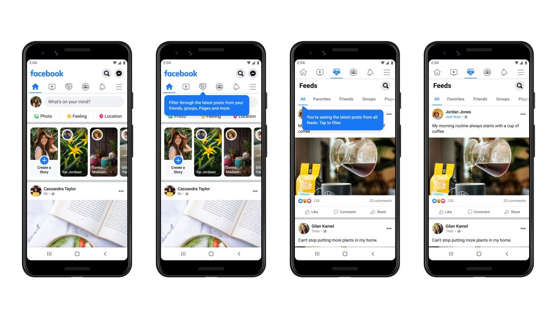 Reordenación de la página principal de Facebook con la pestaña 'Noticias' Reordenación de la página principal de Facebook con la pestaña 'Noticias'