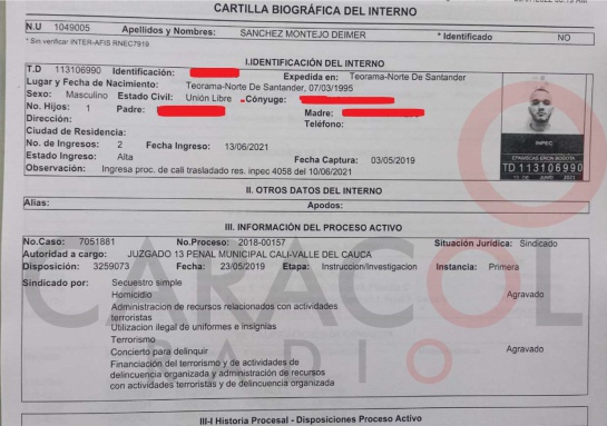 prontuario de Deimer Sánchez Montejo, alias ‘meme’, el hombre que se fugó de la Cárcel La Picota prontuario de Deimer Sánchez Montejo, alias ‘meme’, el hombre que se fugó de la Cárcel La Picota