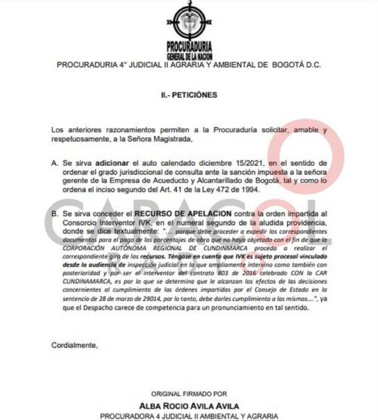 Recurso de apelación de la Procuraduría el 12 de enero. Recurso de apelación de la Procuraduría el 12 de enero.