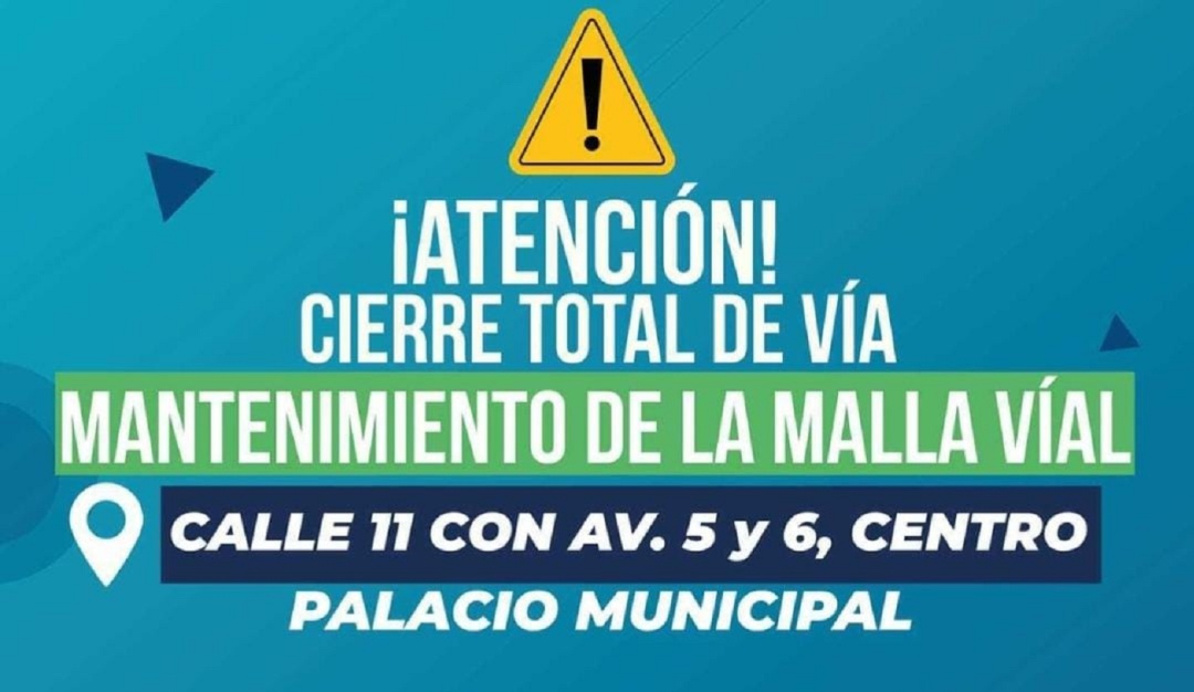 Vías inhabilitadas por mantenimiento de malla vial Vías inhabilitadas por mantenimiento de malla vial