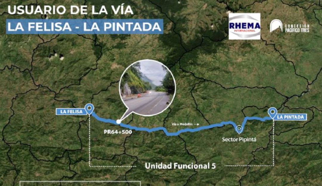 Mapa del tramo entre La Felisa y La Pintada Mapa del tramo entre La Felisa y La Pintada