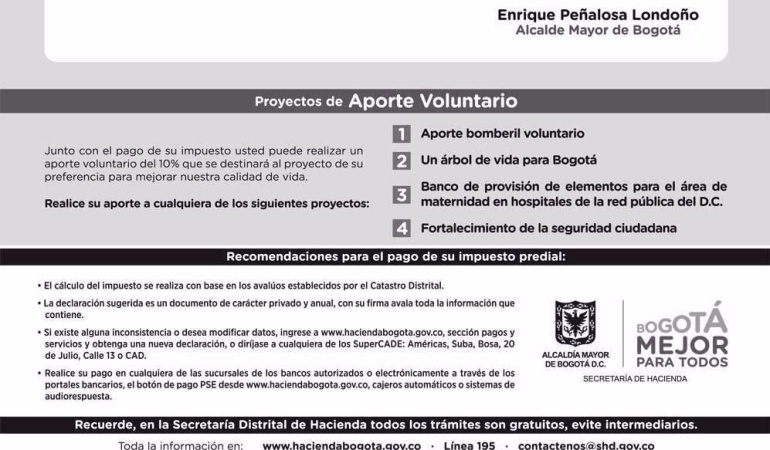 Impuestos Bogota Proximos Formularios De Impuestos En Bogota Incluiran Aporte Voluntario A Seguridad Bogota Caracol Radio