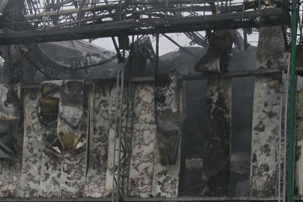 El incendio se presentó en una fabrica de embutidos cárnicos. El incendio se presentó en una fabrica de embutidos cárnicos.