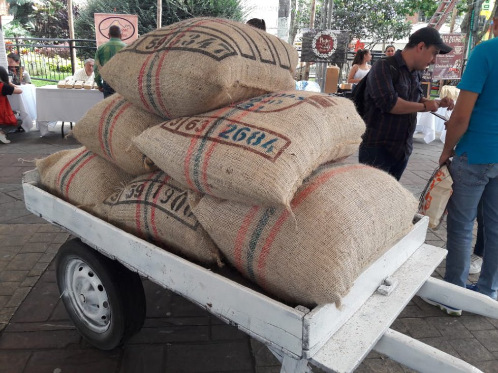 Los bultos de café listos para exportación Los bultos de café listos para exportación