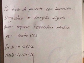 Vea las fórmulas e incapacidad médica de Óscar Iván 