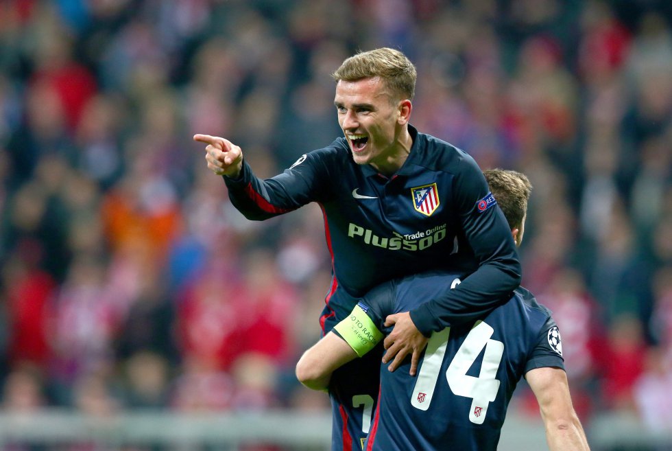 Griezmann celebra la anotación de su equipo. Griezmann celebra la anotación de su equipo.