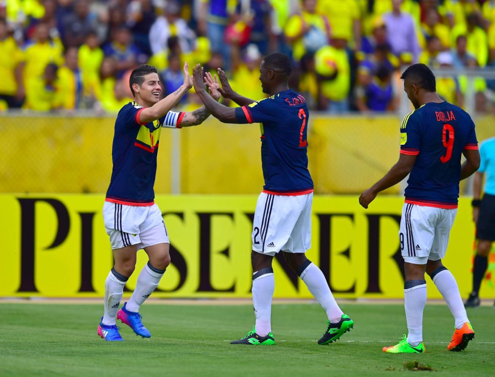 James Rodríguez celebra su gol durante el juego. James Rodríguez celebra su gol durante el juego.
