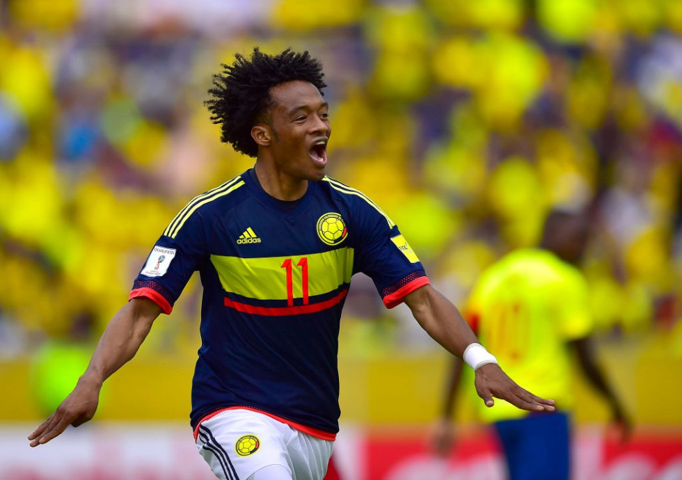 Juan Guillermo Cuadrado anotó el segundo gol de Colombia a los 33 minutos. Juan Guillermo Cuadrado anotó el segundo gol de Colombia a los 33 minutos.