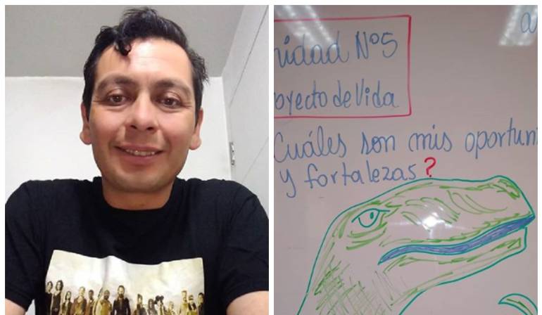 Profesor enseña con memes en el tablero a sus estudiante: ¡Un profesor