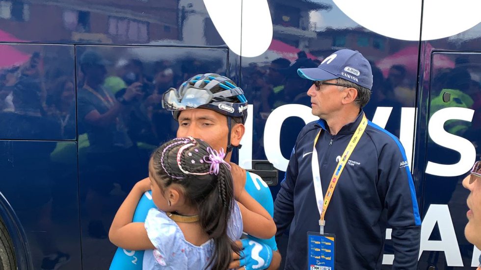 Nairo Quintana con su hija Nairo Quintana con su hija