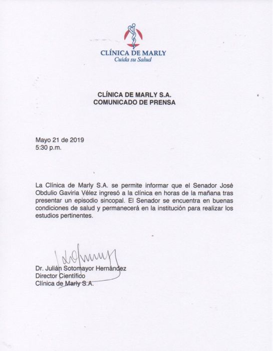 Comunicado clínica Marly Comunicado clínica Marly