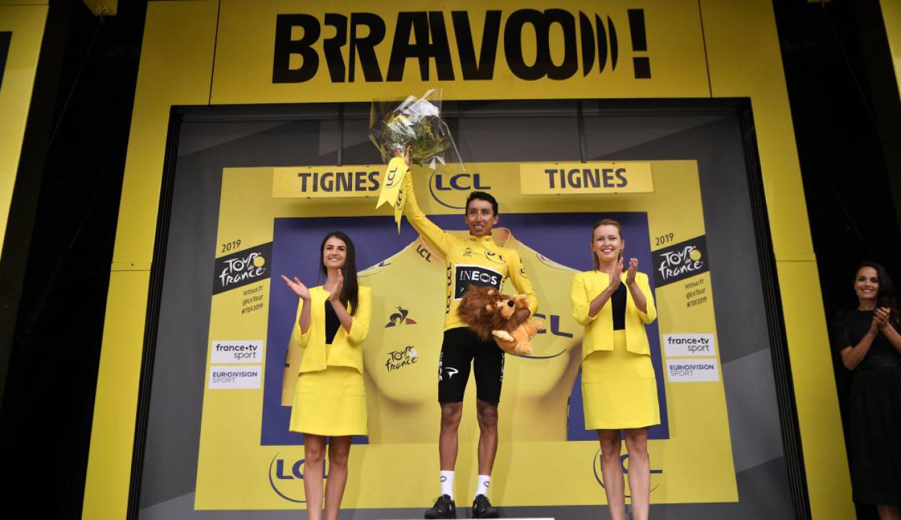 Image result for egan bernal podio en el tour de france