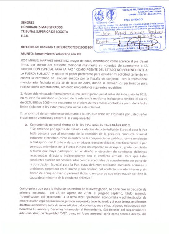 JEP: José Miguel Narváez condenado por caso Jaime Garzón, busca cupo en la JEP