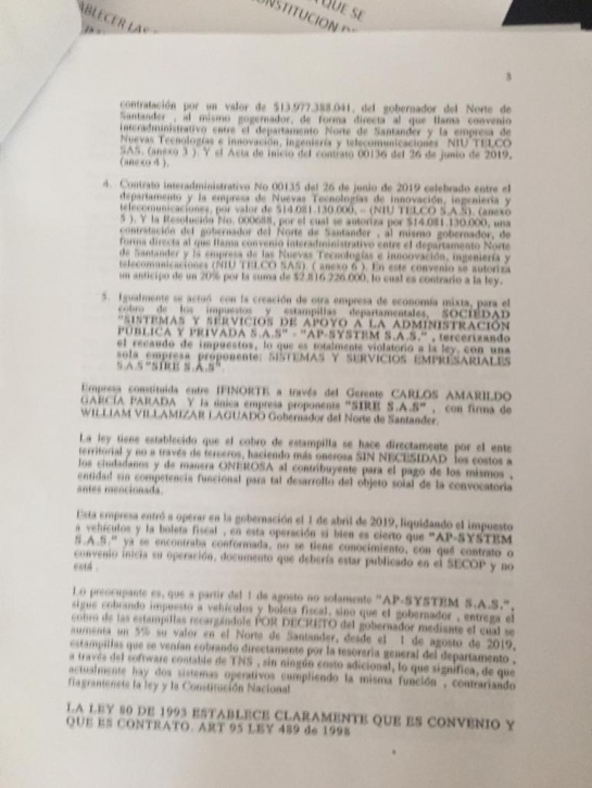 Investigación por contrataciones: Piden investigar al gobernador de N. de Santander por líos de contratación