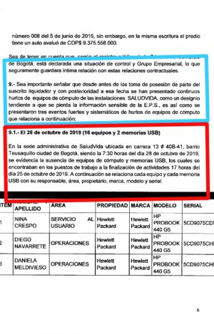 Indagatoria, investigaciones, EPS, Salud Vida, Fiscalía: Fiscalía indaga robos y operaciones irregulares de la EPS Salud Vida