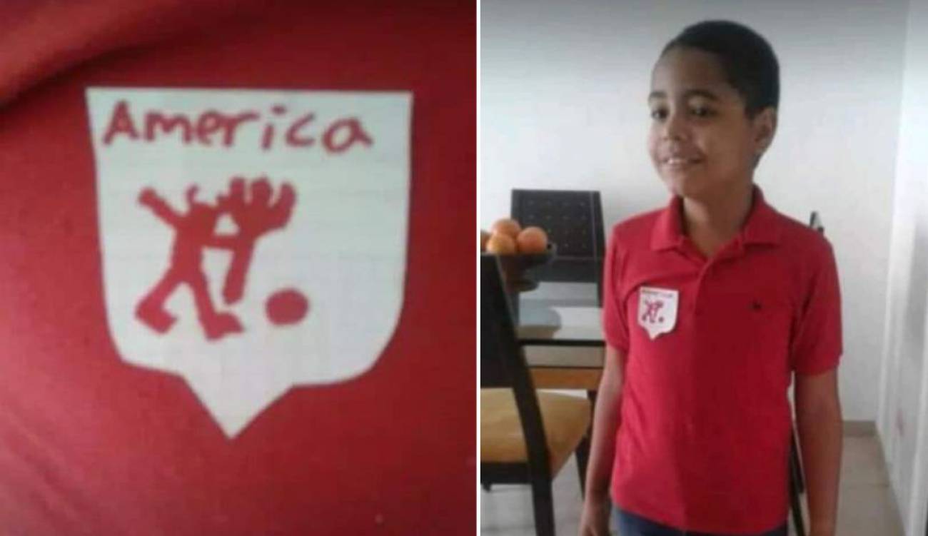 America De Cali Campeon Futbol Colombiano Nino Dibujo Escudo Del America En Una Camisa Y El Equipo Lo Sorprendera Deportes Caracol Radio