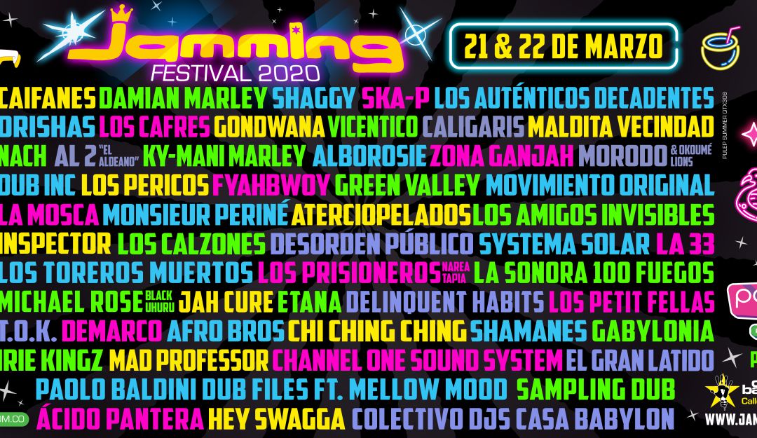 Jamming Festival ¡Prográmese! El cartel oficial del Jamming Festival