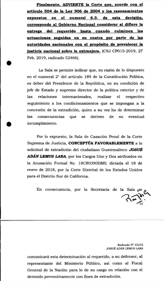 Avalan extradición de guatemalteco, supuesto enlace del cartel de Sinaloa