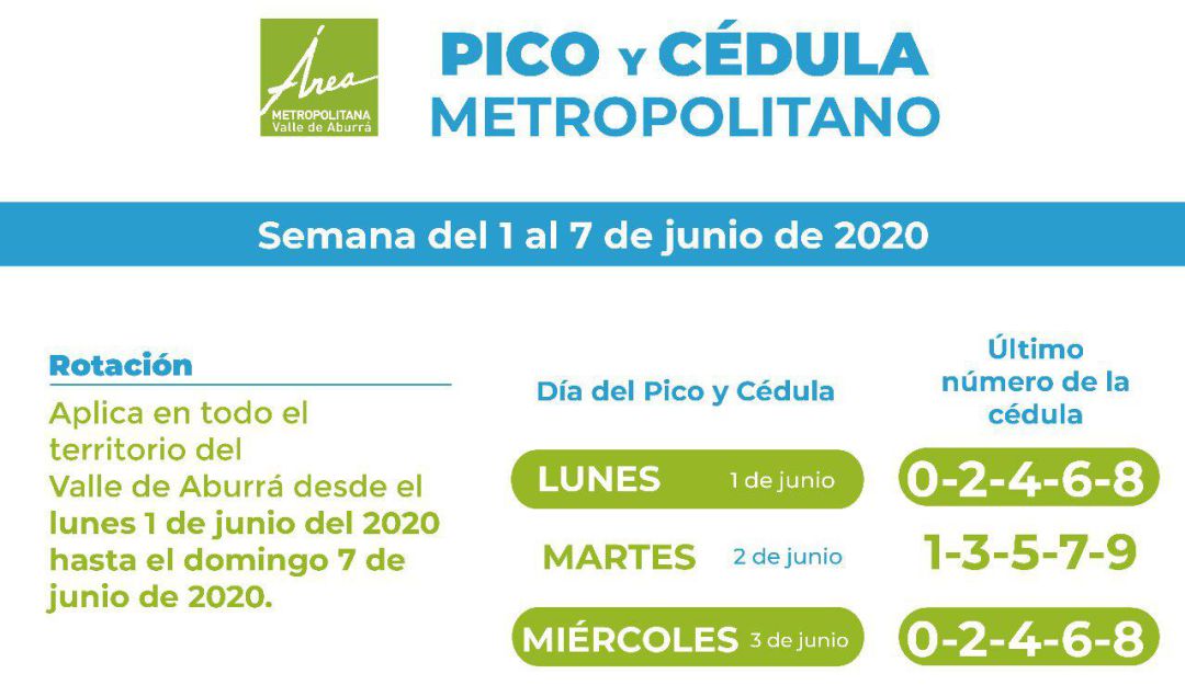 El pico y cédula para el Área Metropolitana será de cinco ...