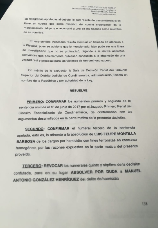 Coronel Manuel González Luis Carlos Galán: Absuelven al coronel (r) Manuel González por el magnicidio de Luis C. Galán