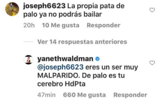 Daniella Álvarez: Yaneth Waldman respondió comentario ofensivo contra Daniella Álvarez