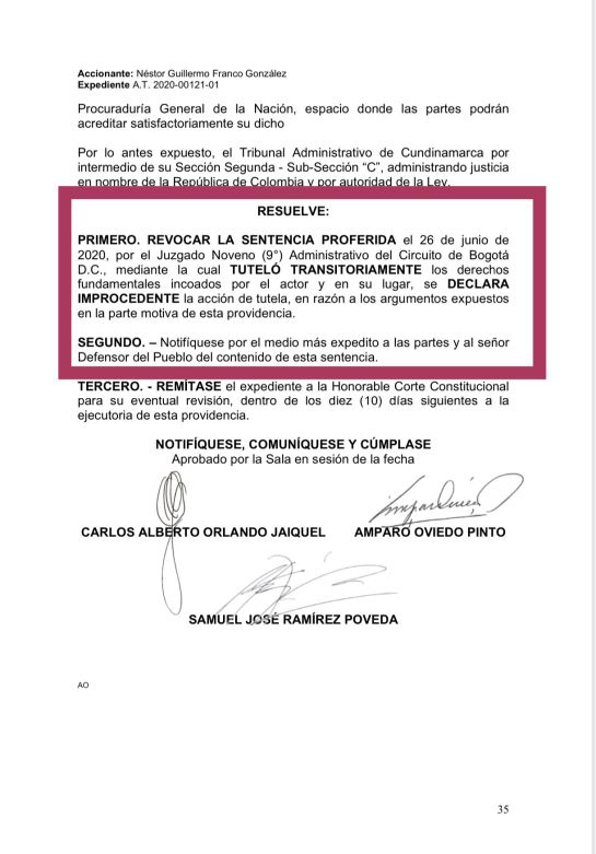 Destituciones políticas: En firme queda destitución por 10 años al exDirector de la CAR Cundinamarca