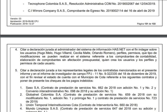 Desfalco municipios: Las indagaciones de la Fiscalía por desfalco de $1.700 millones en Cota