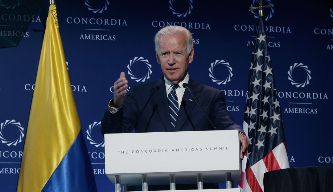 El presidente Joe Biden durante su visita a Bogotá (Colombia) en 2018. 