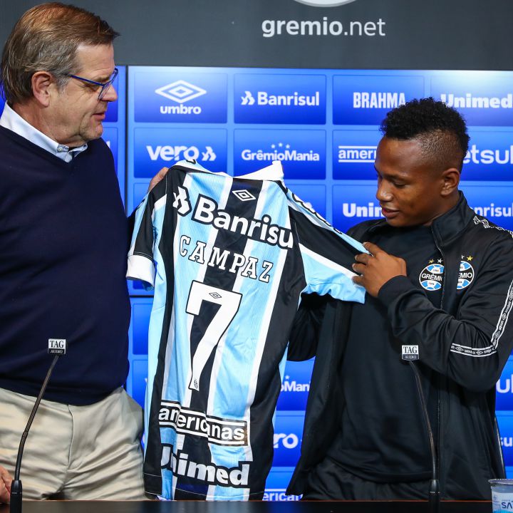 Jaminton Campaz usará número de histórico jugador de Gremio
